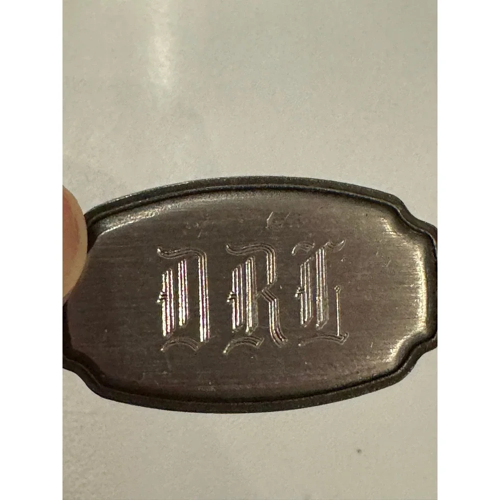 Vintage Genuine‎ Pewter DRL Monogram Keychain Key Ring